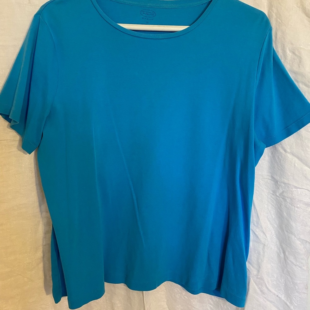 Bright blue short sleeve Talbots top size XL for women